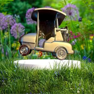 Golf Cart Desk Clock-Platinum Brand Clock-in Pewter